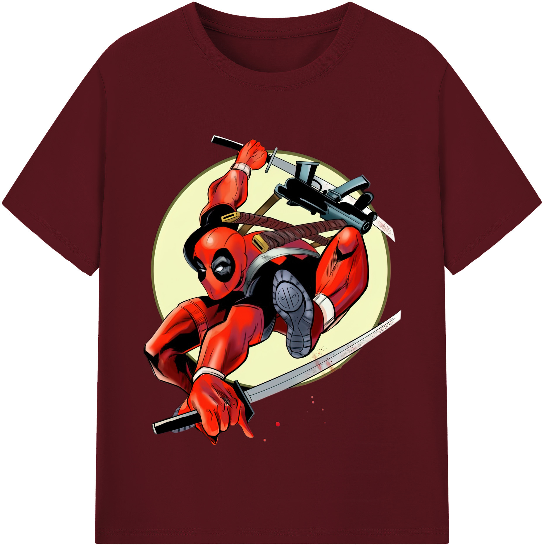 （画像用） Deadpool デッドプール 綿100％半袖Tシャツ（フロントプリント）